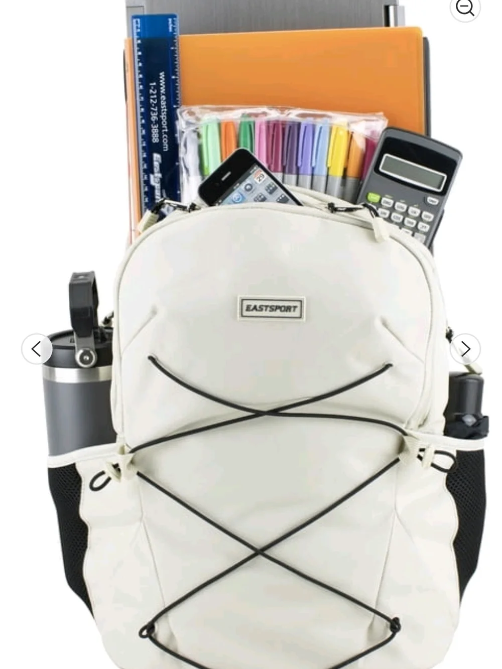 White Men’s Backpack with External Bungee